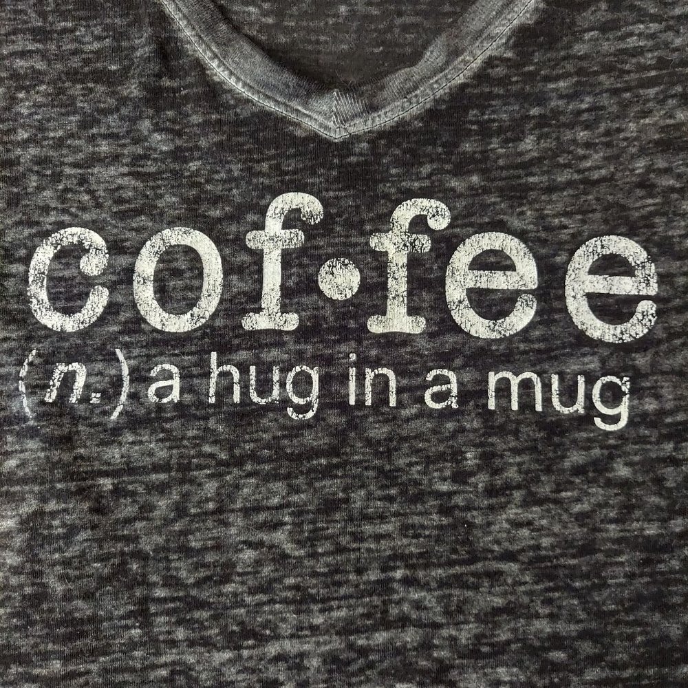 State of Mine Women's Burnout Black "Coffee" Graphic Tee
